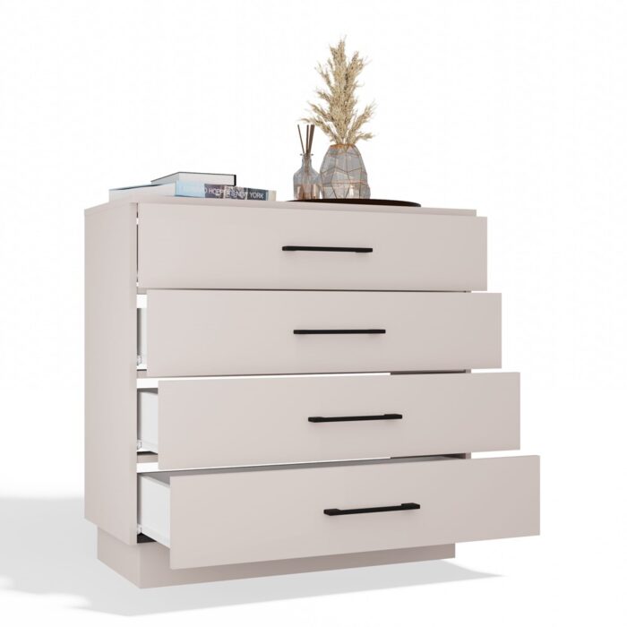 Amber 4-Drawer Dresser in Beige Finish - Image 6
