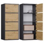 Alma Anthracite & Oak Sideboard