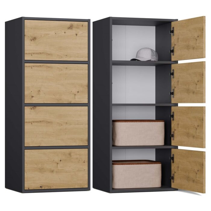 Alma Anthracite & Oak Sideboard - Image 1