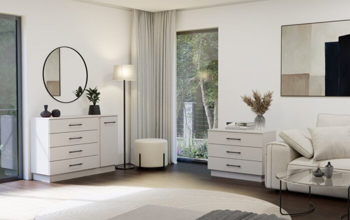 Amber Storage Cabinet with 1 Door & 4 Drawers – Beige - Image 3