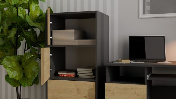 Alma Anthracite & Oak Sideboard - Image 4