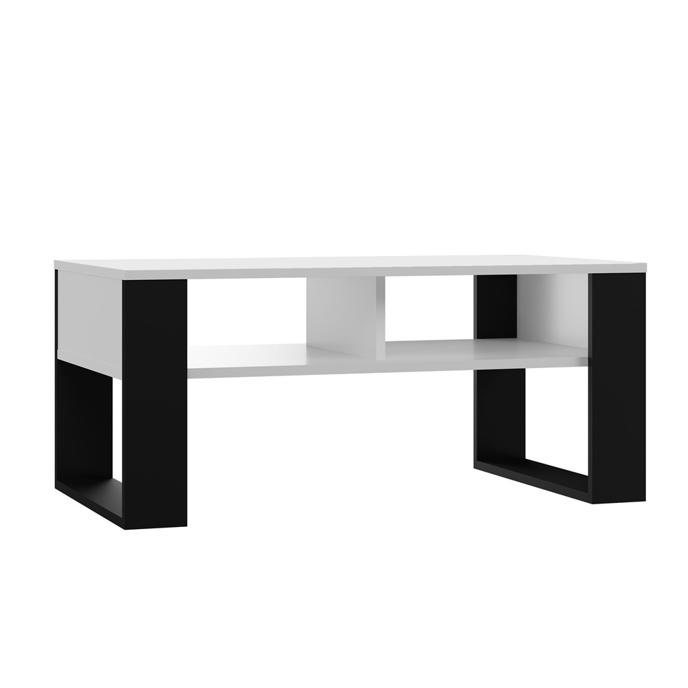 20-st Modern 2P Coffee Table - White & Black - Image 1
