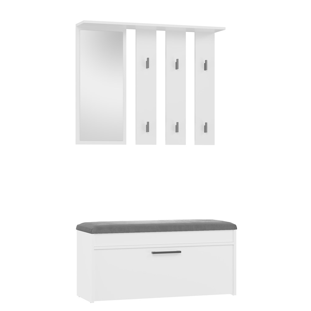 20-st-biel Parma Hallway Set - White Matte - Image 1