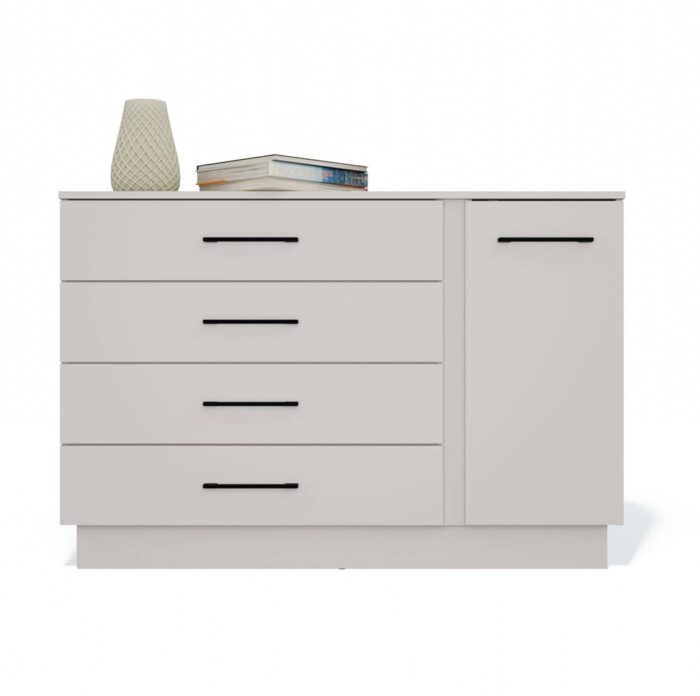 Amber Storage Cabinet with 1 Door & 4 Drawers – Beige - Image 10