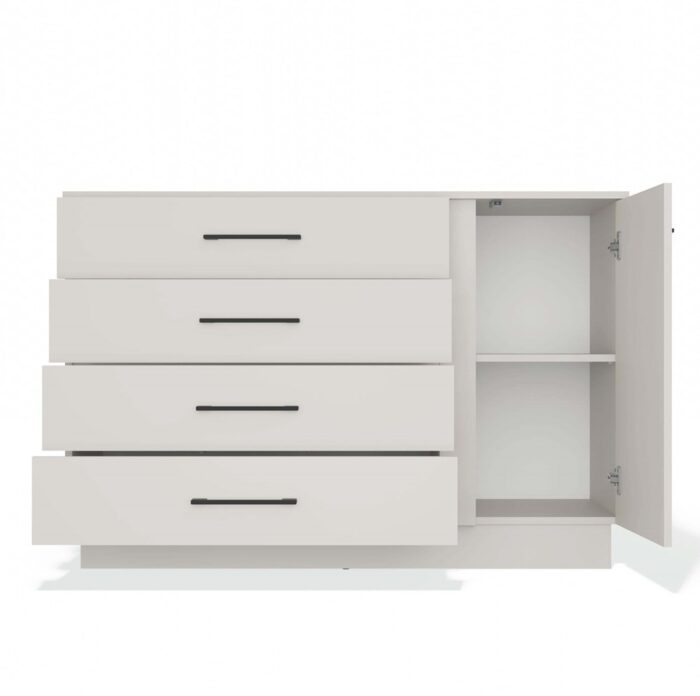 Amber Storage Cabinet with 1 Door & 4 Drawers – Beige - Image 11