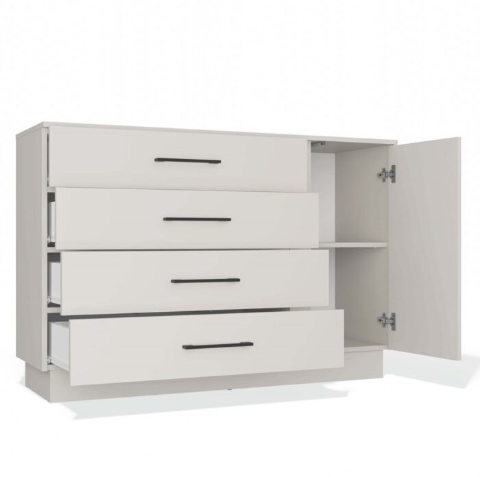 Amber Storage Cabinet with 1 Door & 4 Drawers – Beige - Image 13
