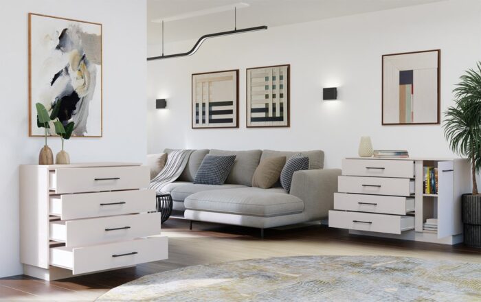 Amber 4-Drawer Dresser in Beige Finish - Image 4