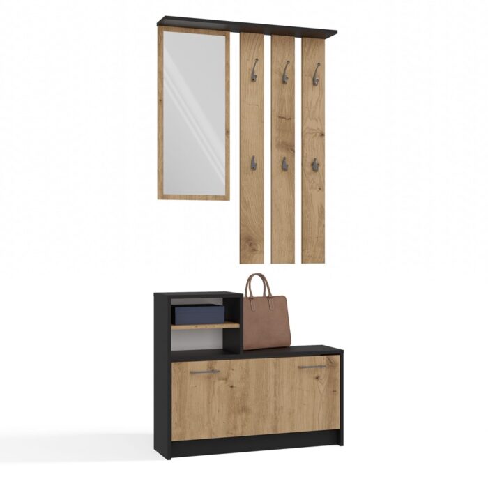 Cedar Anthracite Oak Wardrobe - Image 2