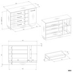 Amber Storage Cabinet with 1 Door & 4 Drawers – Beige - Image 6