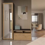 Duo Wardrobe with Mirror - Anthracite & Artisan Oak - Image 6