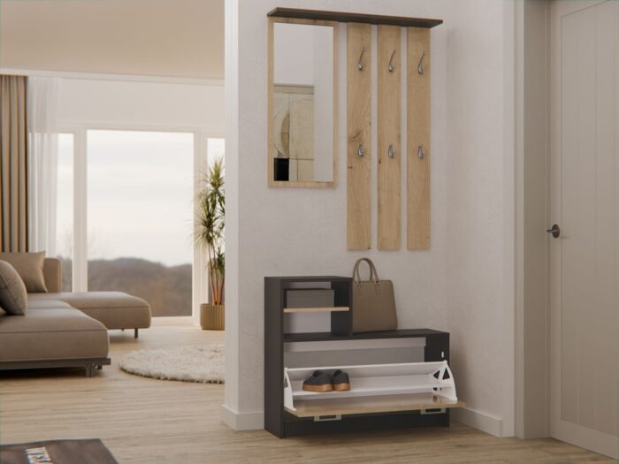 Cedar Anthracite Oak Wardrobe - Image 4