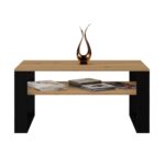 Modern 1P Coffee Table - Artisan Oak & Black - Image 3