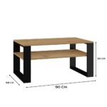 Modern 1P Coffee Table - Artisan Oak & Black - Image 4