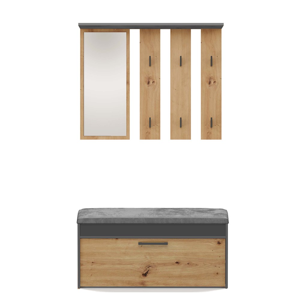 Artisan_ant-front Parma Hallway Set - Anthracite & Artisan Oak - Image 2