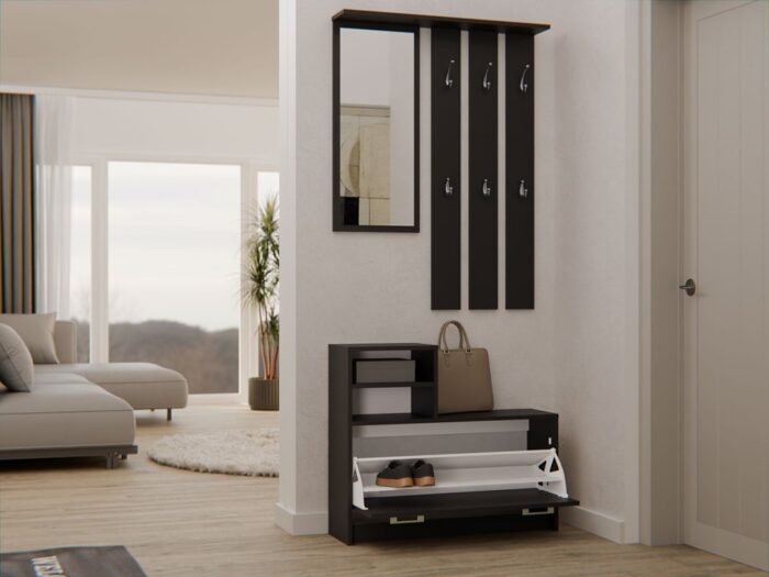Ebony Black Wardrobe - Image 6