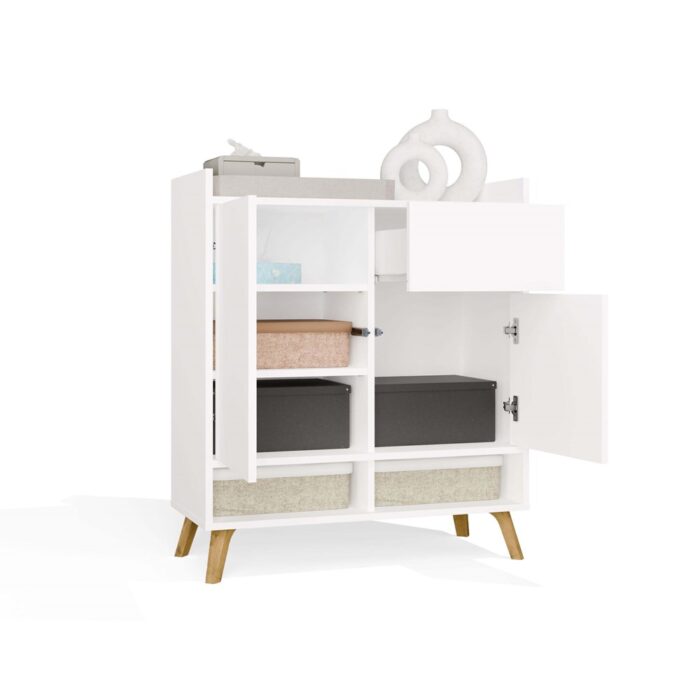 Colin White Cabinet with Drawer & Doors - Image 6