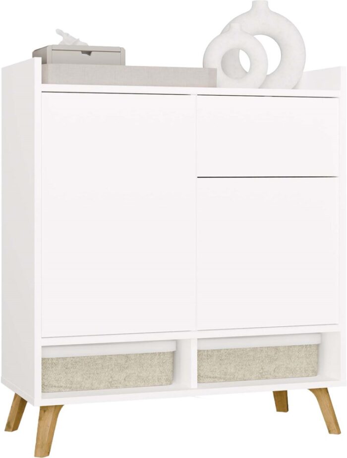 Colin White Cabinet with Drawer & Doors - Image 1