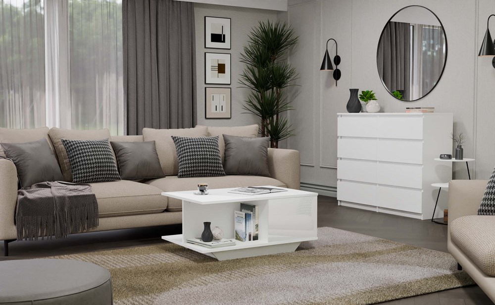 DENVER_BIEL_POLYSK1 Denver Coffee Table - White Gloss - Image 5