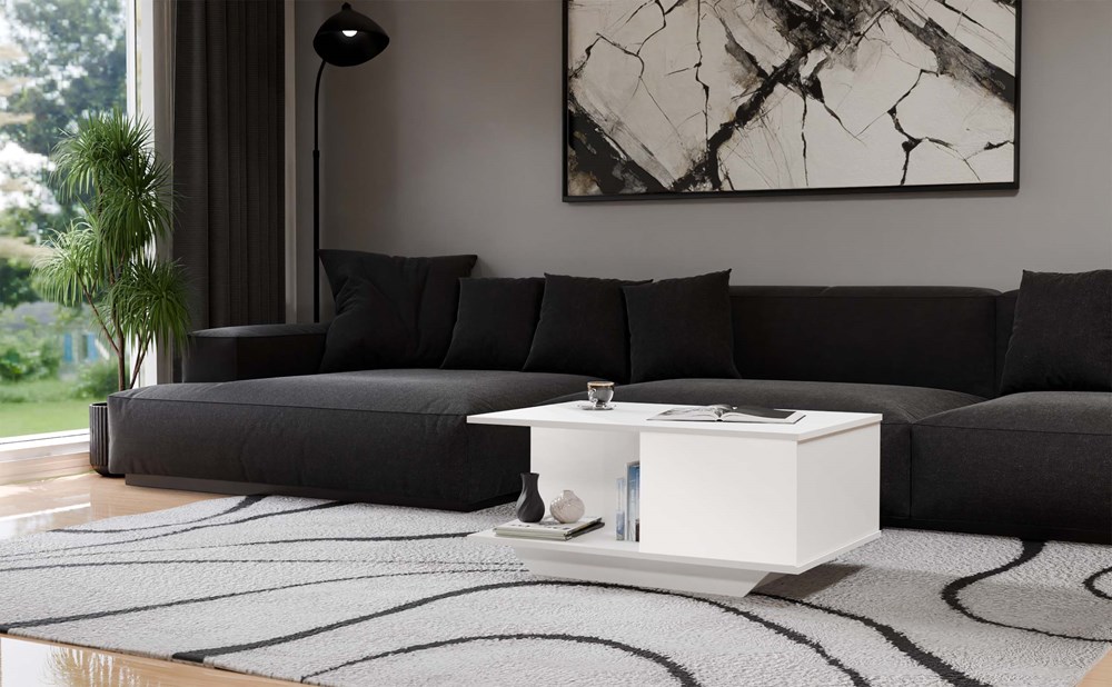 DENVER_BIEL_POLYSK4 Denver Coffee Table - White Gloss - Image 8