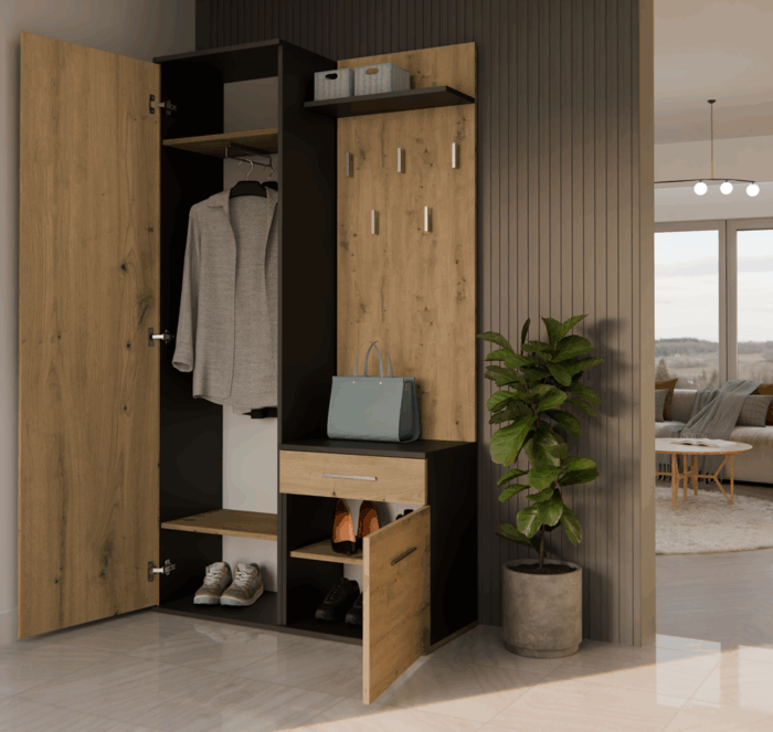 Aventis Anthracite Oak Wardrobe - Image 8