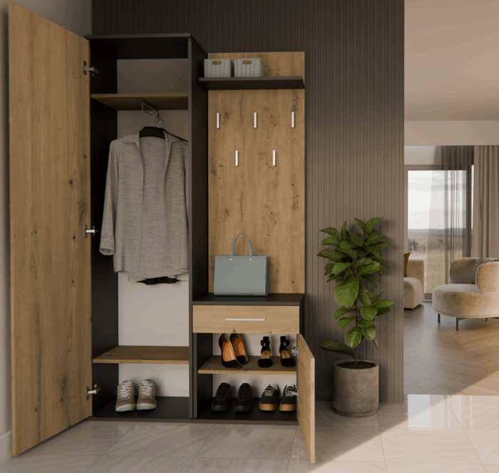 Aventis Anthracite Oak Wardrobe - Image 6