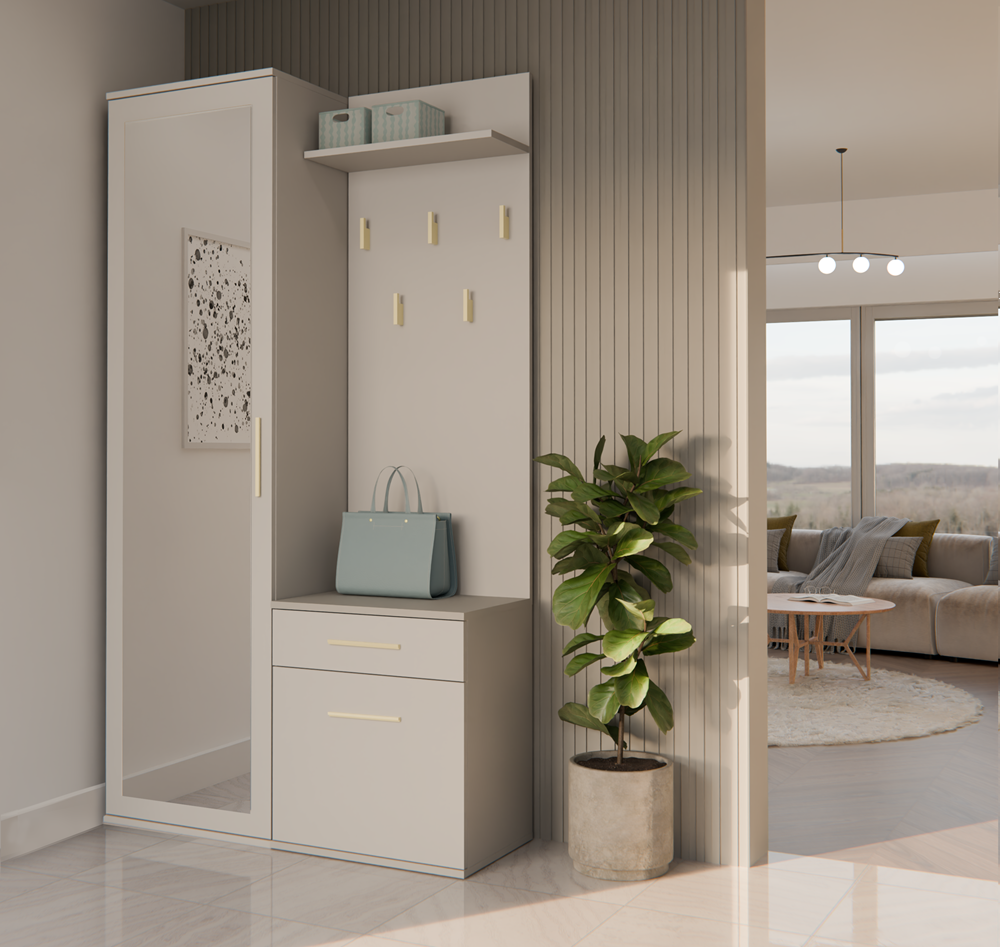 DUOKASZMIRBOKZM Duo Hallway Set with Mirror Wardrobe - Cashmere Beige - Image 10