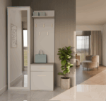 Duo Hallway Set with Mirror Wardrobe - Cashmere Beige - Image 9