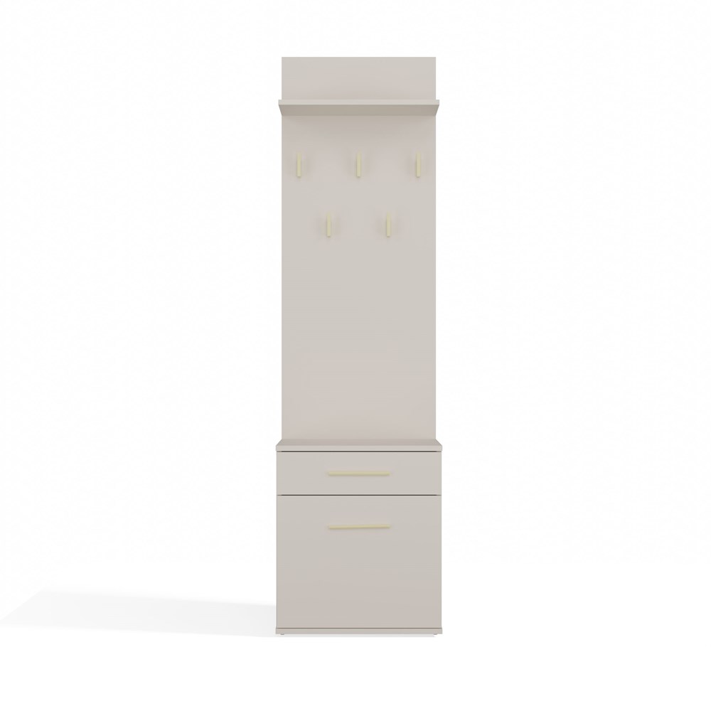 Duowieszakbrylka1 Duo Hallway Set - Shoe Cabinet & Coat Rack - Cashmere - Image 5