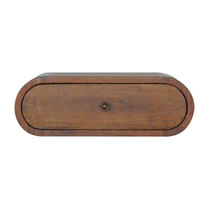 Wall Mounted Round Chestnut Bedside - Image 1