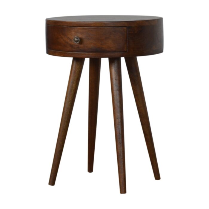 Nordic Chestnut Circular Bedside - Image 1