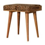 Leopard Velvet Tray Style Footstool - Image 2
