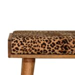 Leopard Velvet Tray Style Footstool - Image 3