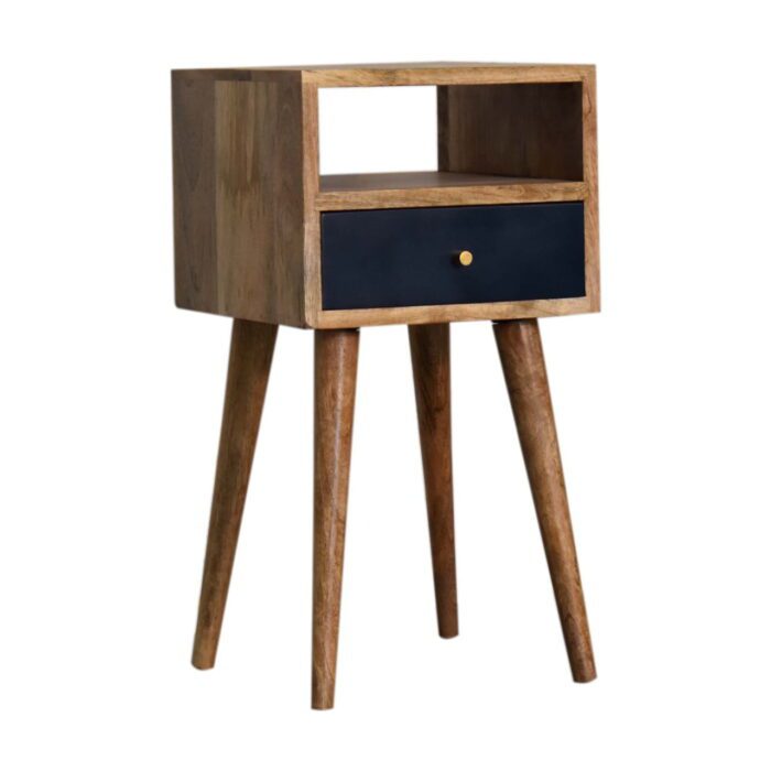 Mini Navy Blue Hand Painted Bedside - Image 1