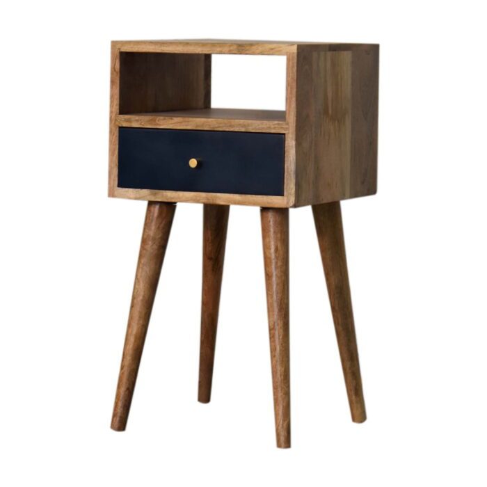 Mini Navy Blue Hand Painted Bedside - Image 2
