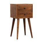 Mini 2 Drawer Chestnut Bedside - Image 2
