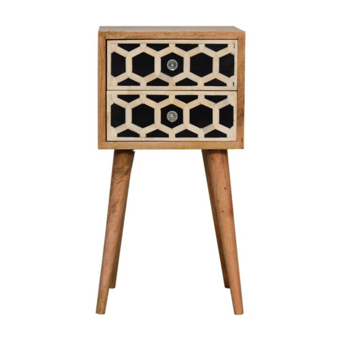 Mini Bone Inlay 2 Drawer Bedside - Image 1