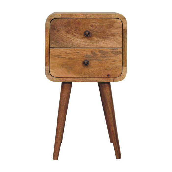 Mini Oak-ish Curved Bedside - Image 1