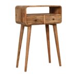 Mini Curved Oak-ish Console Table - Image 2