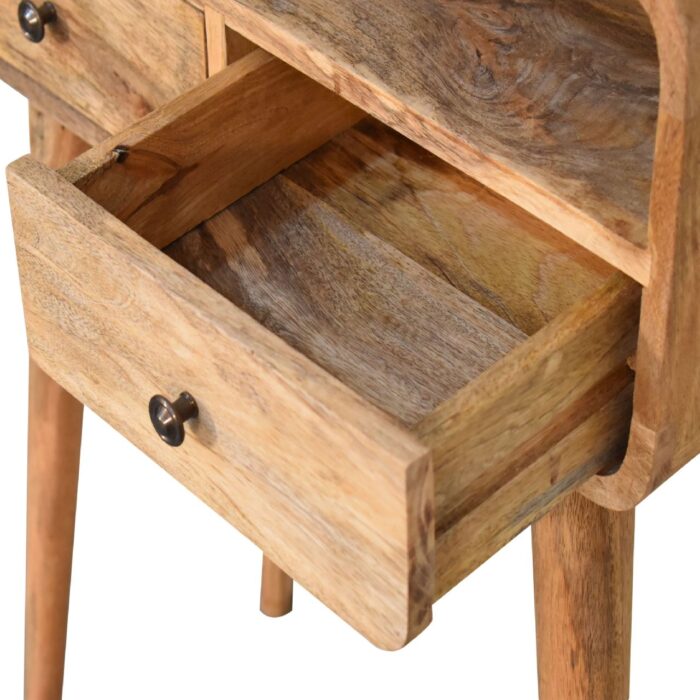 Mini Curved Oak-ish Console Table - Image 6