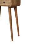 Mini Curved Oak-ish Console Table - Image 7