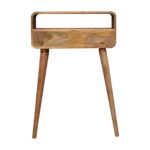 Mini Curved Oak-ish Console Table - Image 9