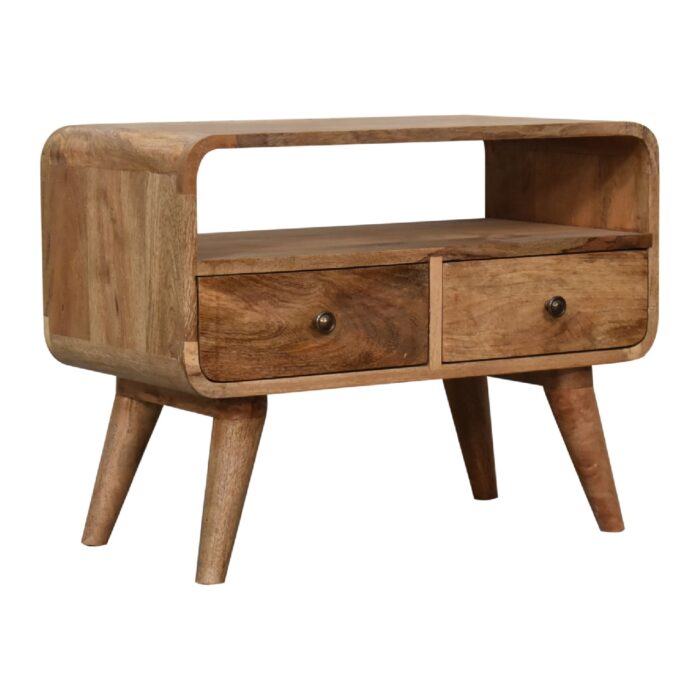 Mini Curved Oak-ish Media Unit - Image 2