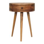 Mini Oak-ish Circular Shape Bedside