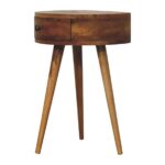 Mini Oak-ish Circular Shape Bedside - Image 2
