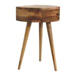 Mini Oak-ish Circular Shape Bedside - Image 3