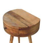 Mini Oak-ish Circular Shape Bedside - Image 4