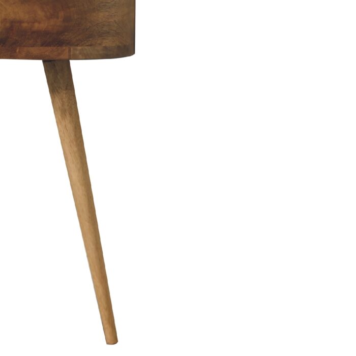 Mini Oak-ish Circular Shape Bedside - Image 6