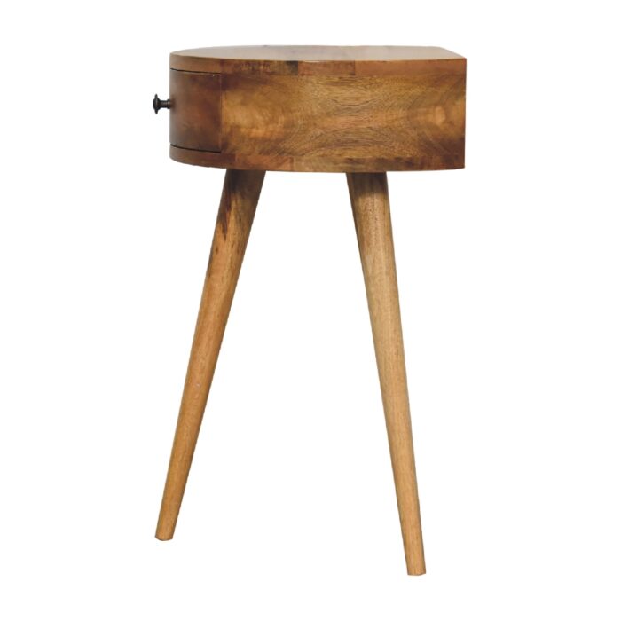 Mini Oak-ish Circular Shape Bedside - Image 7
