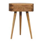 Mini Oak-ish Circular Shape Bedside - Image 8
