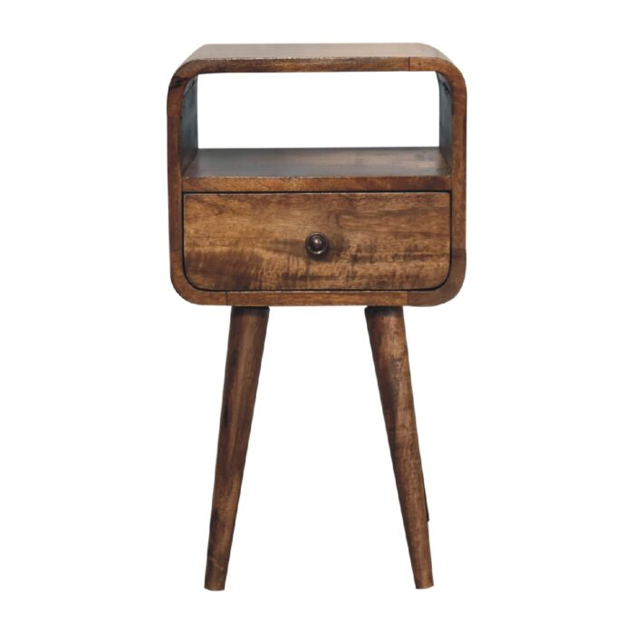 Mini Grey Wash Curve Open Bedside - Image 1